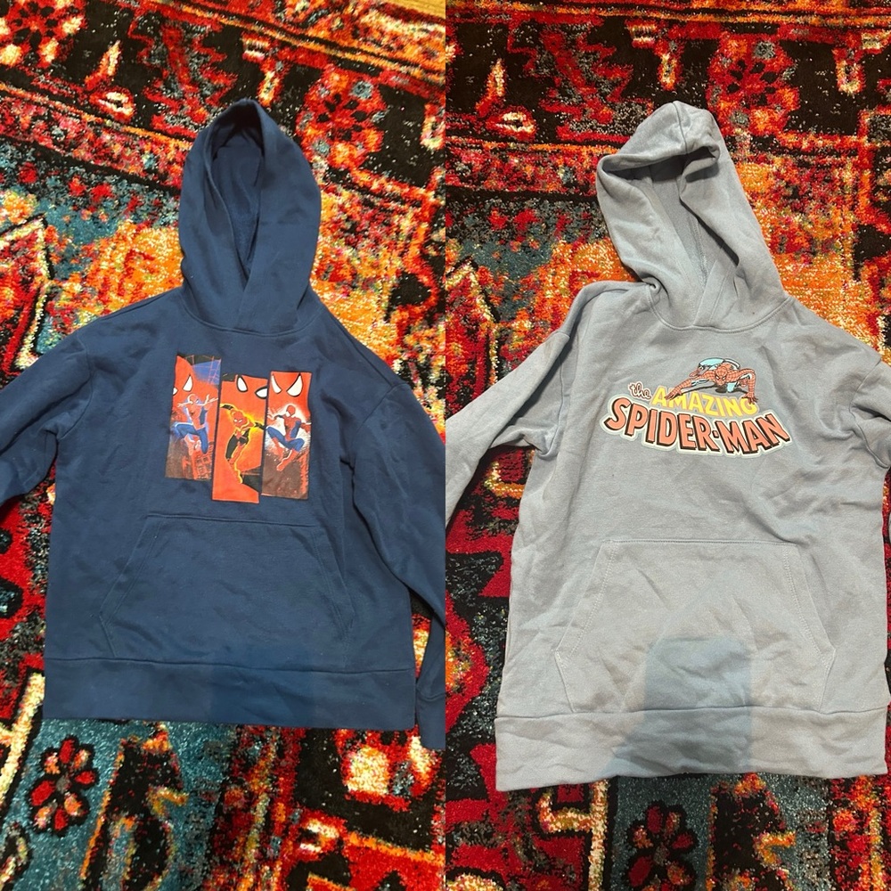 Bundle Kids Large Spider-Man Hoodies Set - Navy and light blue